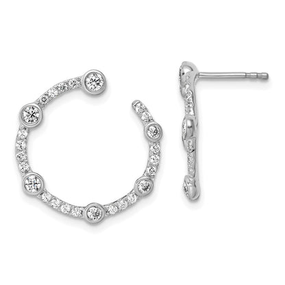 14K White Gold True Origin 7/8 Carat Lab Grown Diamond Vs Def Circular Post Earrings
