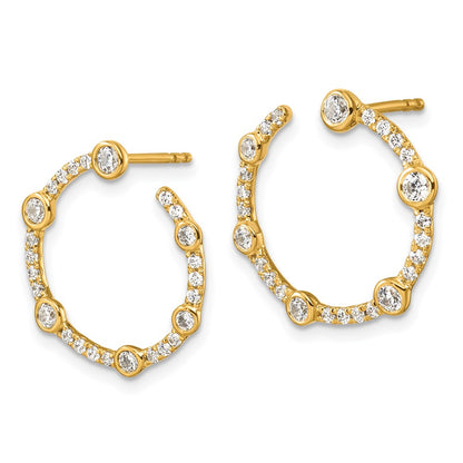 14K Yellow Gold True Origin 7/8 Carat Lab Grown Diamond Vs Def Circular Post Earrings