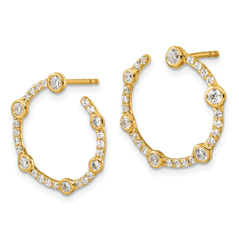 14K Yellow Gold True Origin 7/8 Carat Lab Grown Diamond Vs Def Circular Post Earrings