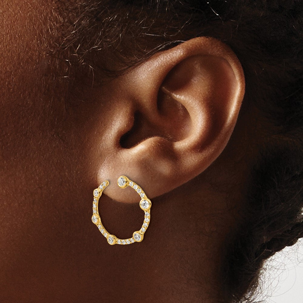 14K Yellow Gold True Origin 7/8 Carat Lab Grown Diamond Vs Def Circular Post Earrings