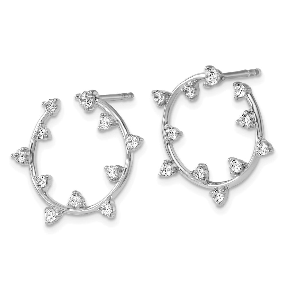 14K White Gold True Origin 1/2 Carat Lab Grown Diamond Vs Def Circular Post Earrings