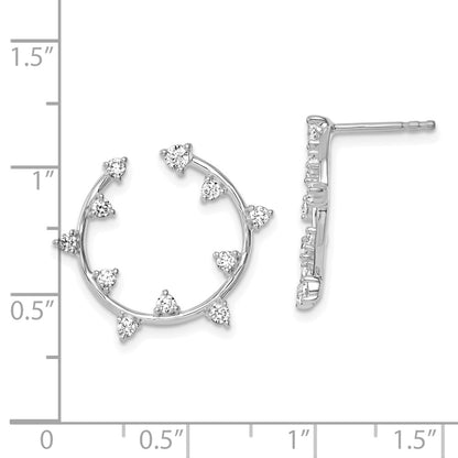 14K White Gold True Origin 1/2 Carat Lab Grown Diamond Vs Def Circular Post Earrings