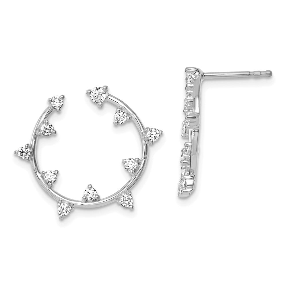 14K White Gold True Origin 1/2 Carat Lab Grown Diamond Vs Def Circular Post Earrings