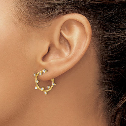 14K Yellow Gold True Origin 1/2 Carat Lab Grown Diamond Vs Def Circular Post Earrings