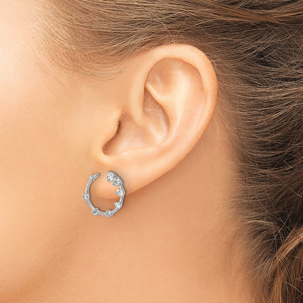 14K White Gold True Origin 5/8 Carat Lab Grown Diamond Vs Def Circular Post Earrings