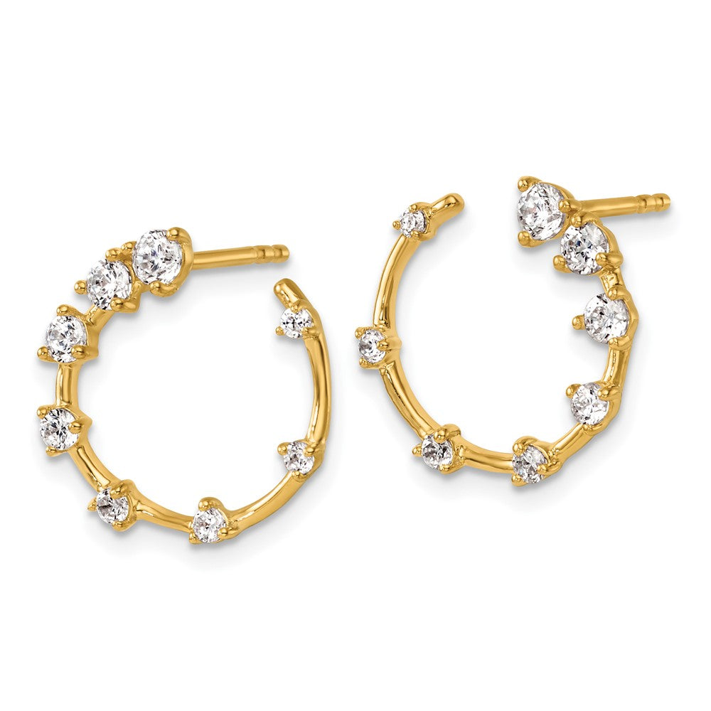 14K Yellow Gold True Origin 5/8 Carat Lab Grown Diamond Vs Def Circular Post Earrings