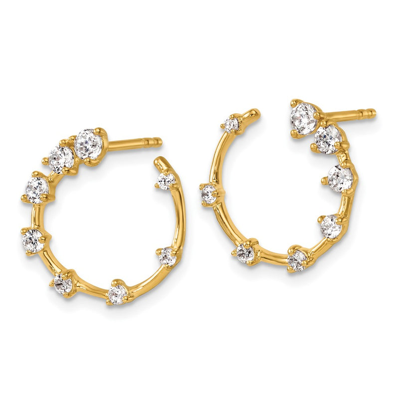 14K Yellow Gold True Origin 5/8 Carat Lab Grown Diamond Vs Def Circular Post Earrings