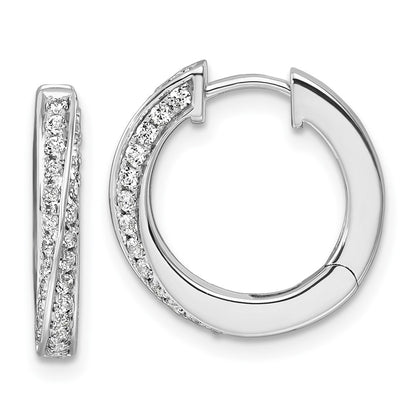 14K White Gold True Origin 5/8 Carat Lab Grown Diamond Vs Def Twisted Hinged Hoop Earrings
