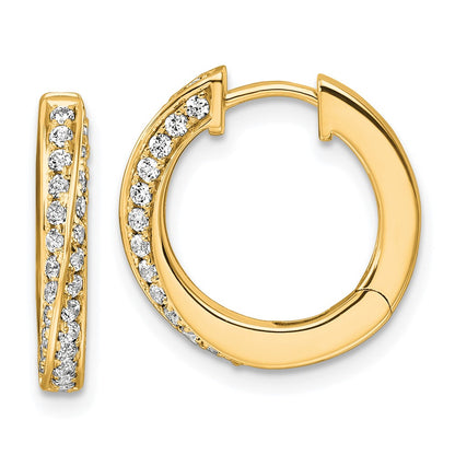 14K Yellow Gold True Origin 5/8 Carat Lab Grown Diamond Vs Def Twisted Hinged Hoop Earrings