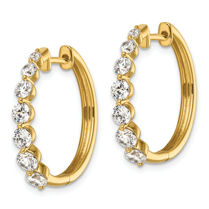 14K Yellow Gold True Origin 1 5/8 Carat Lab Grown Diamond Vs Def Hinged Hoops