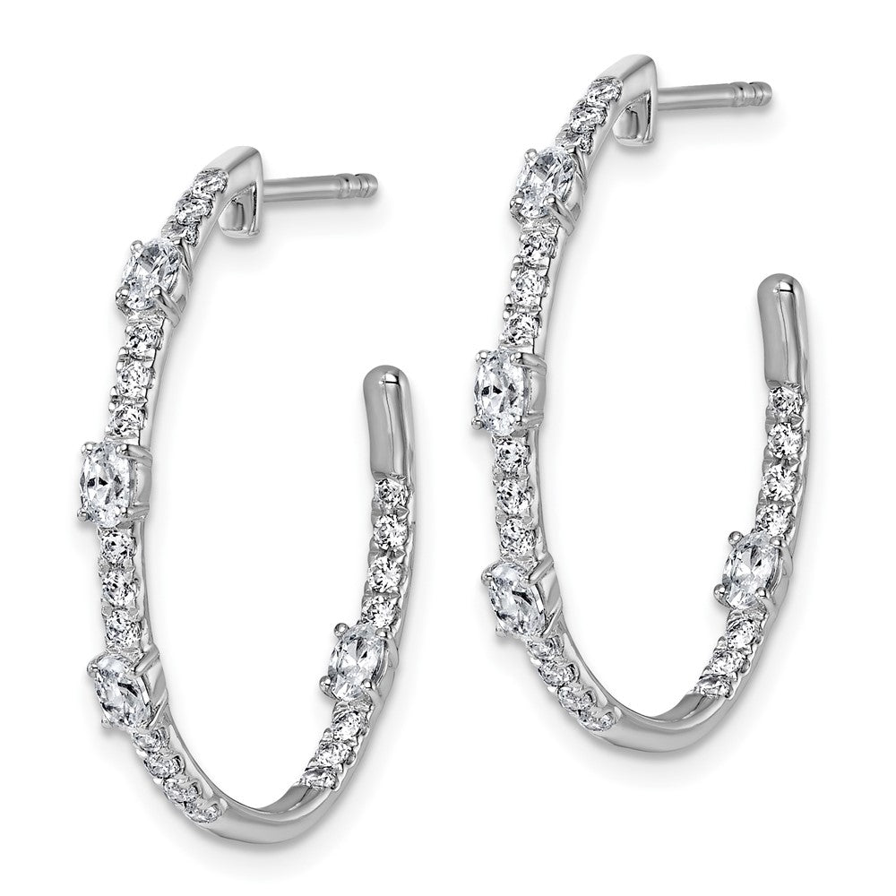 14K White Gold True Origin 3/4 Carat Lab Grown Diamond Vs Def J Hoop Earrings