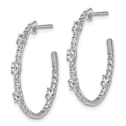 14K White Gold True Origin 3/4 Carat Lab Grown Diamond Vs Def J Hoop Earrings