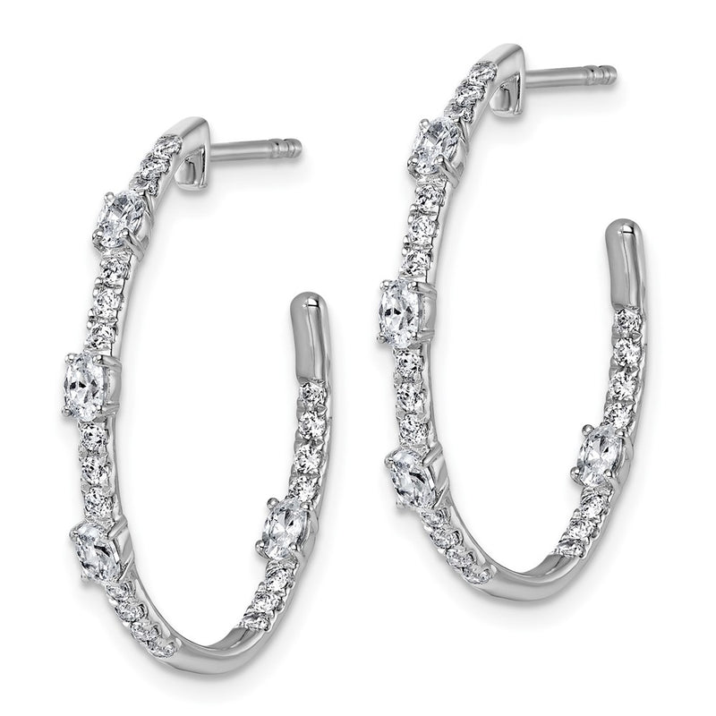 14K White Gold True Origin 3/4 Carat Lab Grown Diamond Vs Def J Hoop Earrings