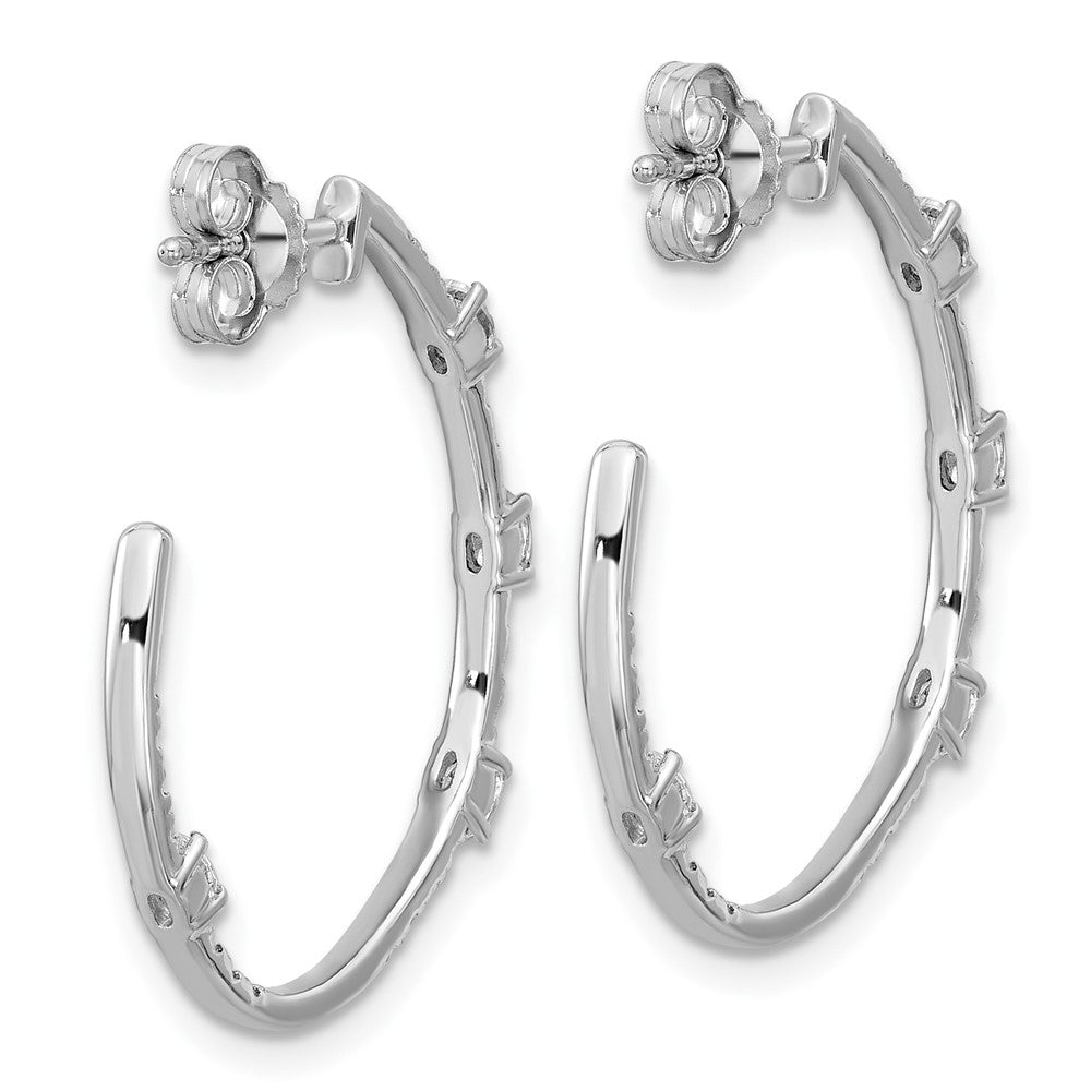 14K White Gold True Origin 3/4 Carat Lab Grown Diamond Vs Def J Hoop Earrings