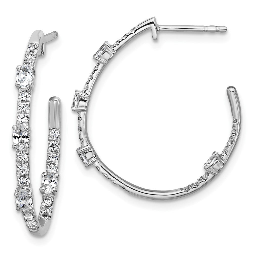 14K White Gold True Origin 3/4 Carat Lab Grown Diamond Vs Def J Hoop Earrings