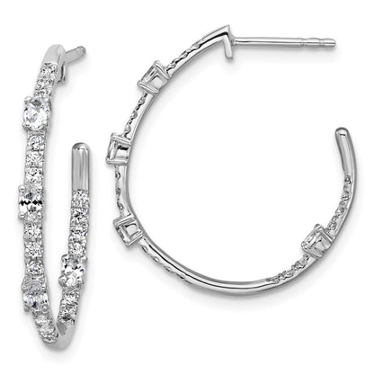 14K White Gold True Origin 3/4 Carat Lab Grown Diamond Vs Def J Hoop Earrings
