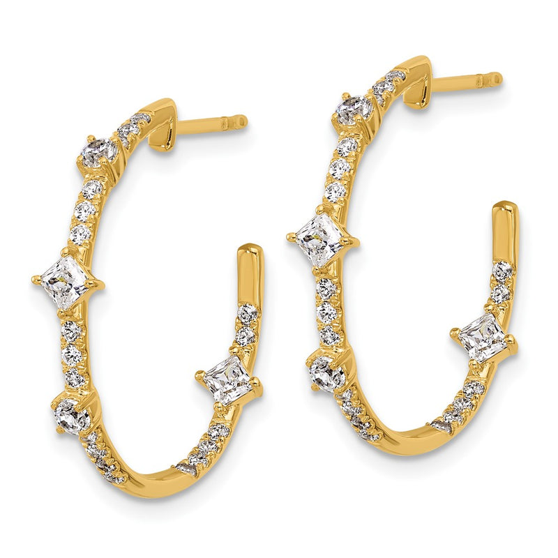 14K Yellow Gold True Origin 1 Carat Lab Grown Diamond Vs Def J Hoop Earrings