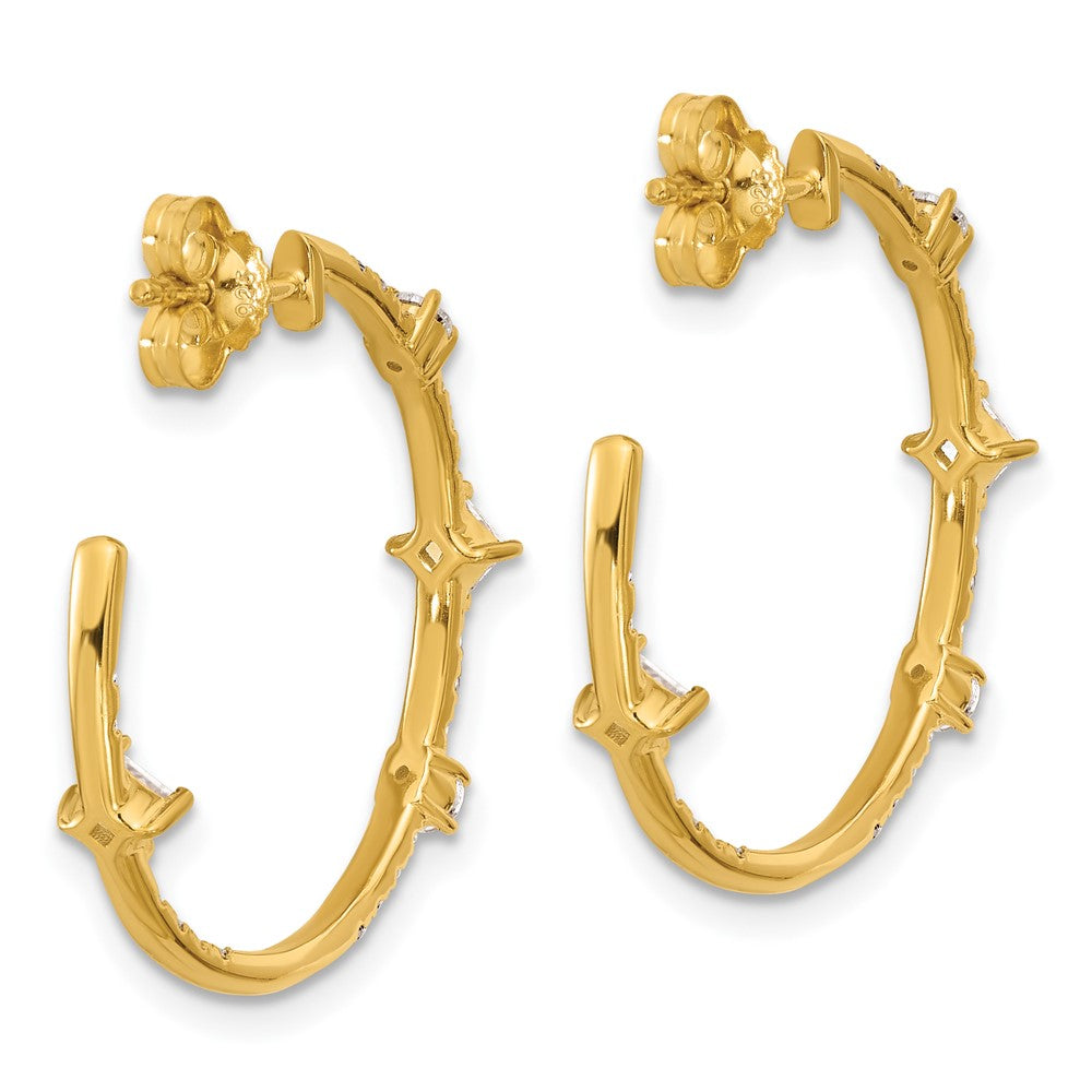 14K Yellow Gold True Origin 1 Carat Lab Grown Diamond Vs Def J Hoop Earrings