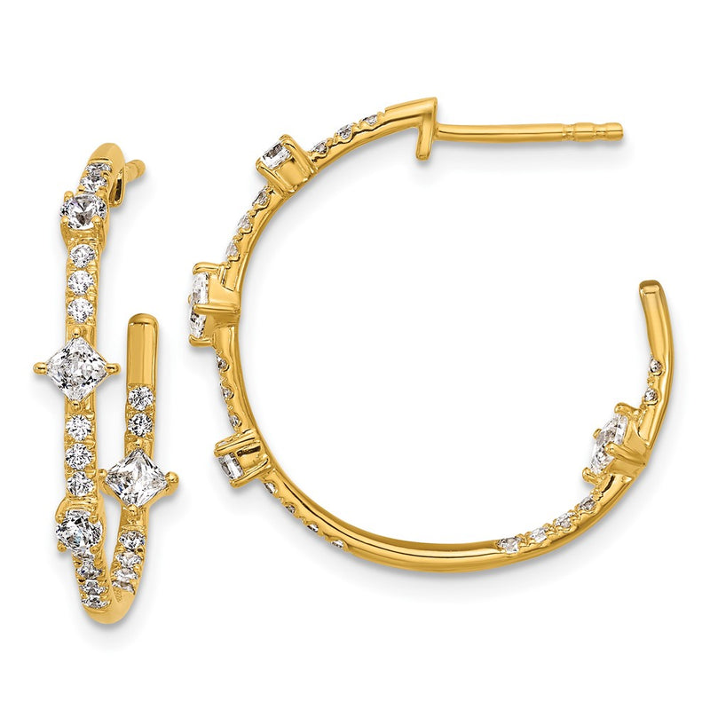 14K Yellow Gold True Origin 1 Carat Lab Grown Diamond Vs Def J Hoop Earrings