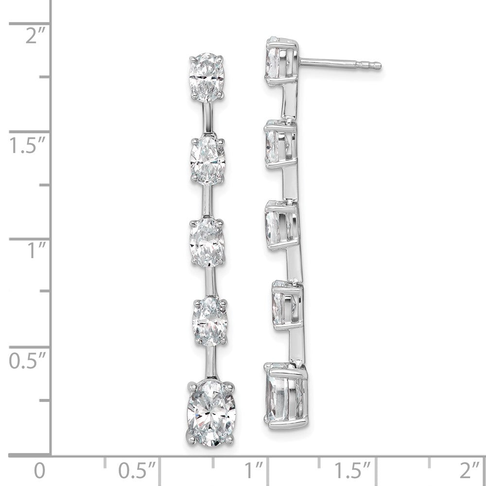 14K White Gold True Origin Oval 5 Carat Lab Grown Diamond Vs Def Post Dangle Earrings