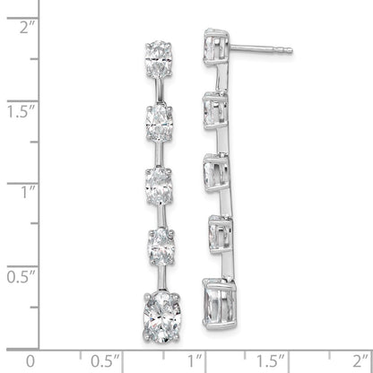 14K White Gold True Origin Oval 5 Carat Lab Grown Diamond Vs Def Post Dangle Earrings