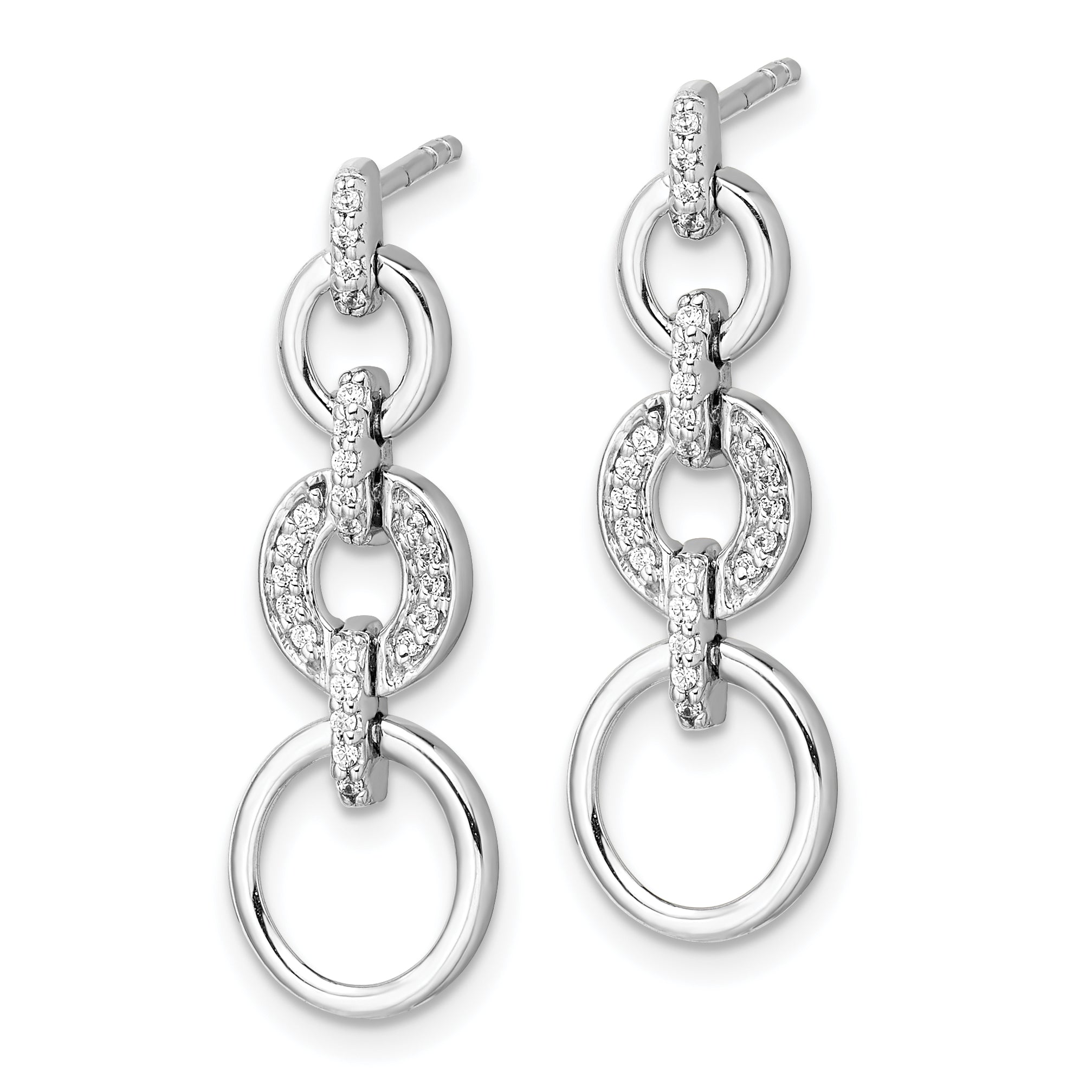 14K White Gold Lab Grown VS/SI+ G+ Diamond Fancy Dangle Earrings