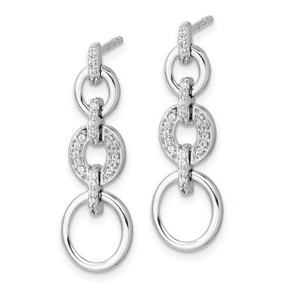 14K White Gold Lab Grown VS/SI+ G+ Diamond Fancy Dangle Earrings