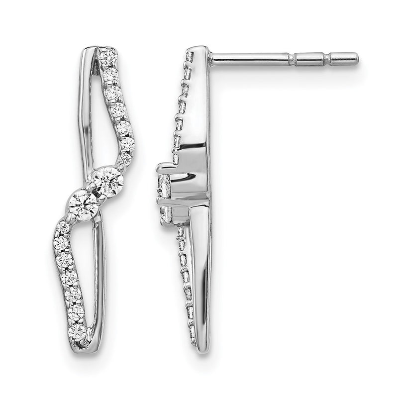 14k White Gold 1/4 Ct. Lab Grown Diamond VS/SI+ G+ Fashion Post Earrings