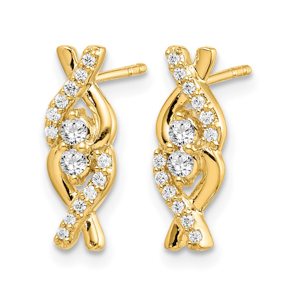 14k White Gold Real Diamond Fancy Earrings