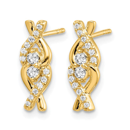 14k White Gold Real Diamond Fancy Earrings