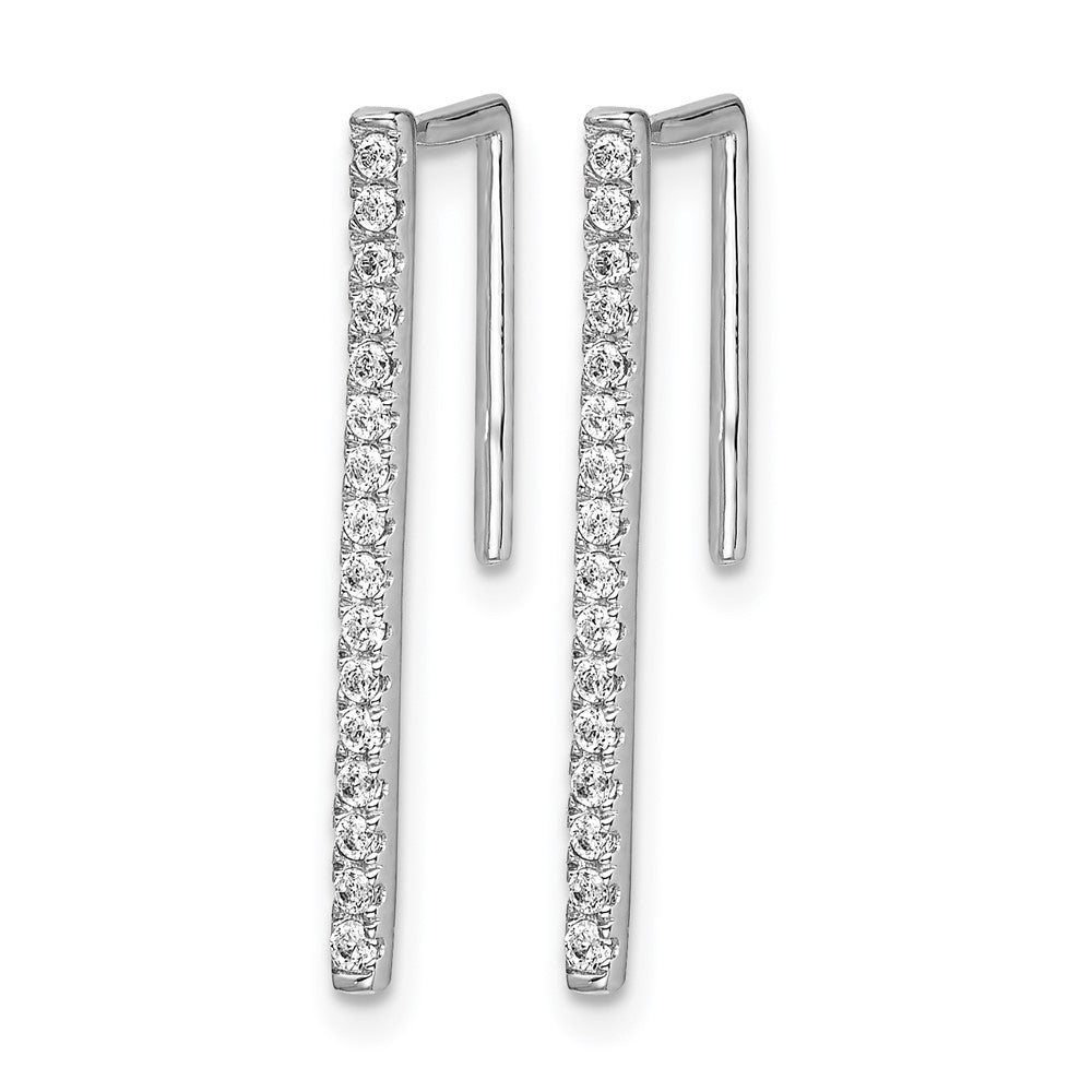 14k White Gold Real Diamond Fancy Earrings