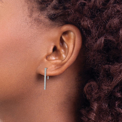 14k White Gold Real Diamond Fancy Earrings