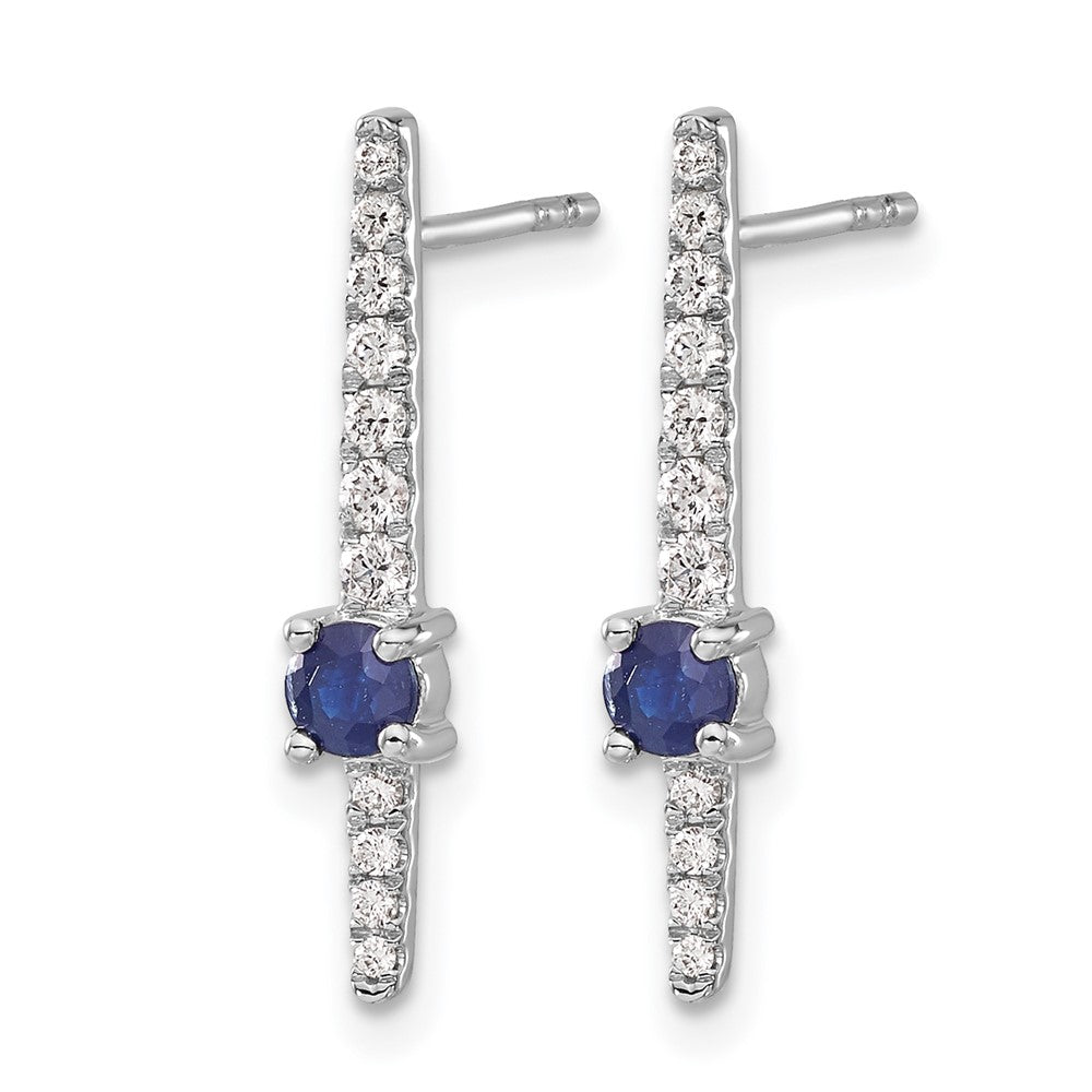 14k White Gold Real Diamond and Sapphire Fancy Earrings