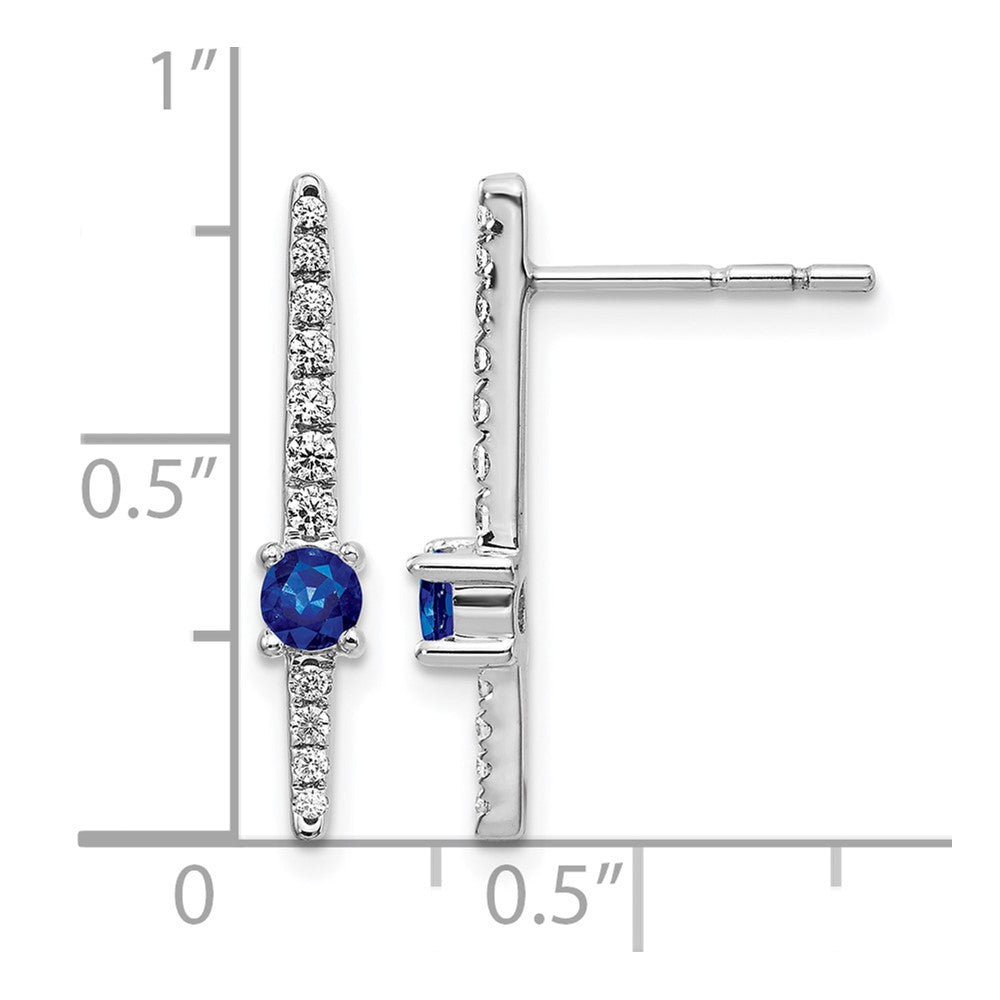 14k White Gold Real Diamond and Sapphire Fancy Earrings