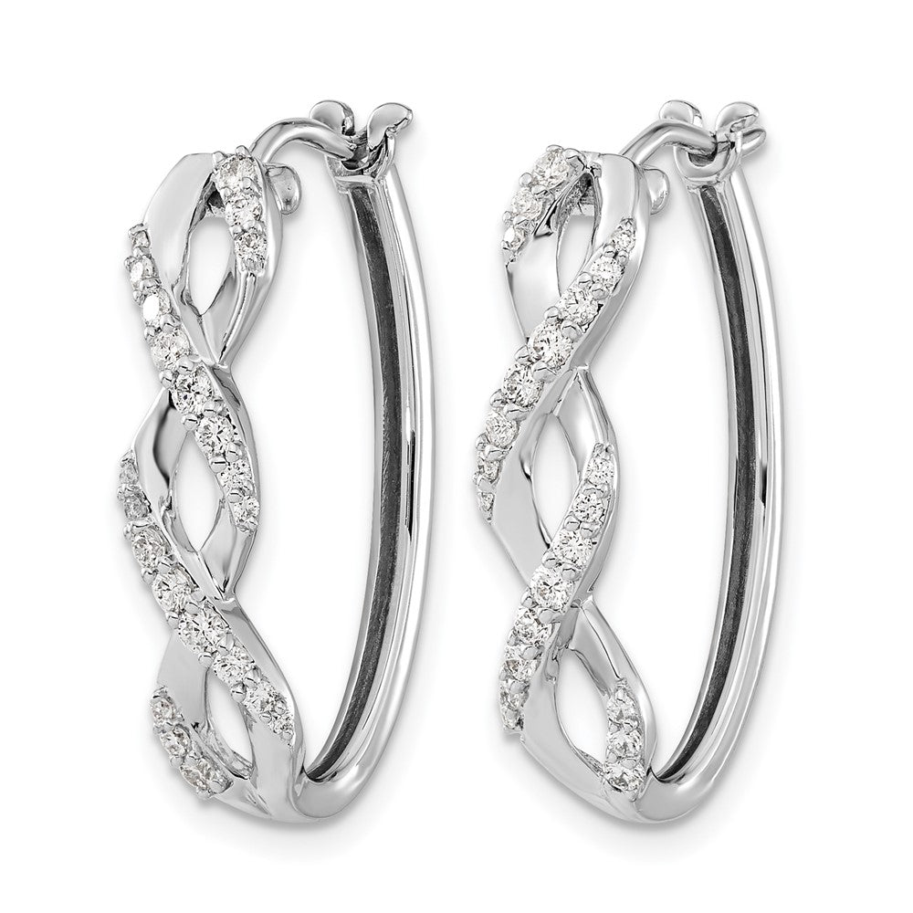 14k White Gold Real Diamond Fancy Earrings