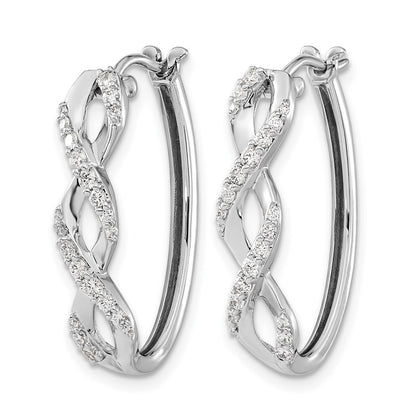14k White Gold Real Diamond Fancy Earrings