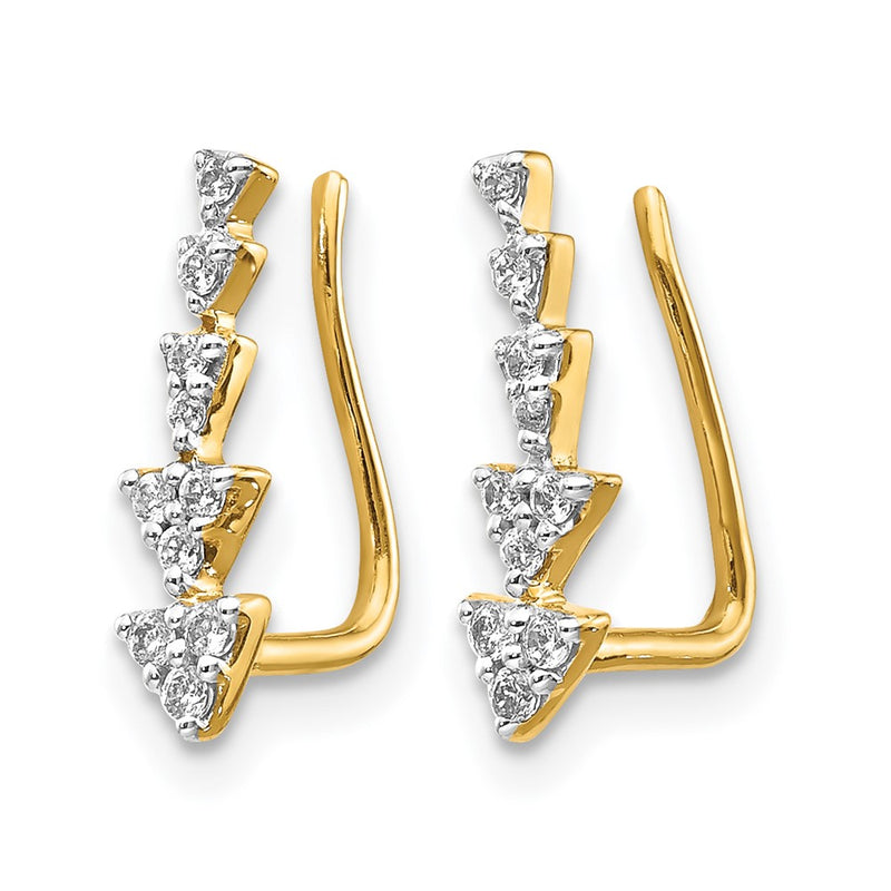 14k Yellow Gold 1/8 Ct. Lab Grown Diamond VS/SI+ G+ Ear Climber