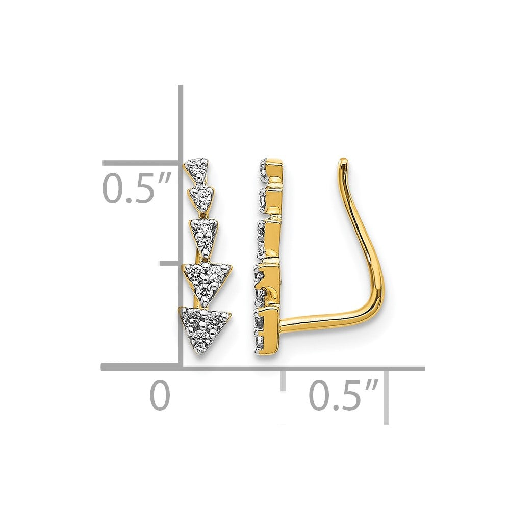 14k Yellow Gold 1/8 Ct. Lab Grown Diamond VS/SI+ G+ Ear Climber