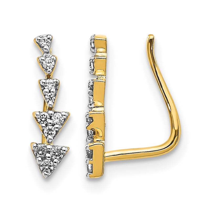 14k Yellow Gold 1/8 Ct. Lab Grown Diamond VS/SI+ G+ Ear Climber
