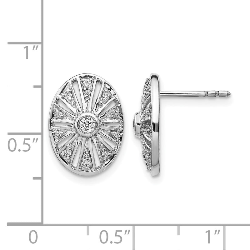 14k White Gold Real Diamond Vintage Earrings