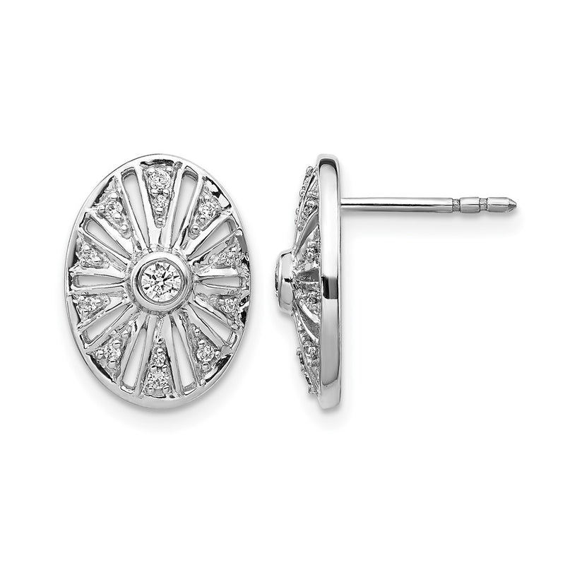 14k White Gold Real Diamond Vintage Earrings