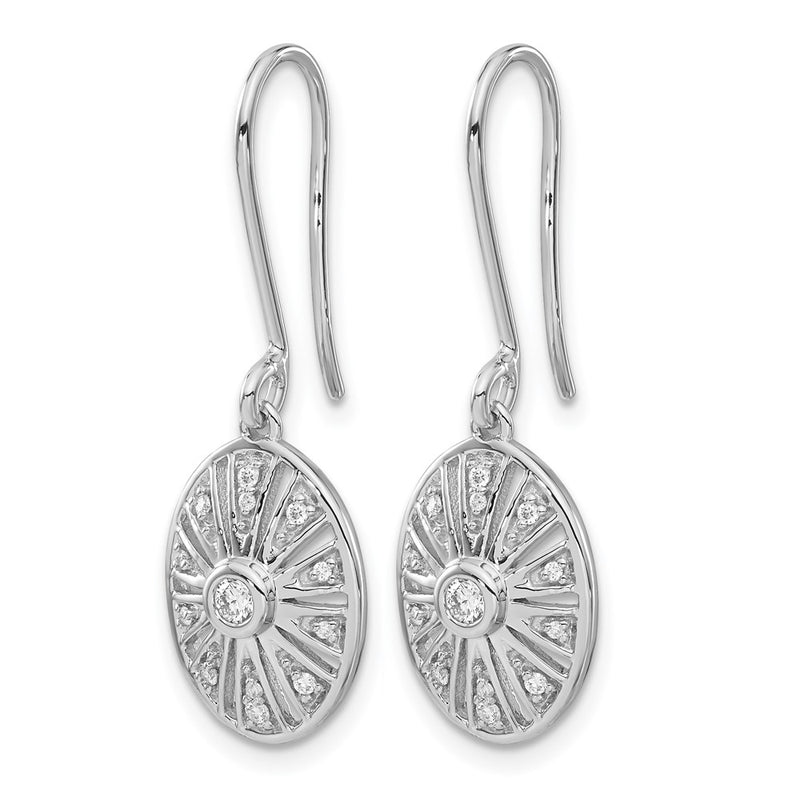 14k White Gold Real Diamond Vintage Earrings