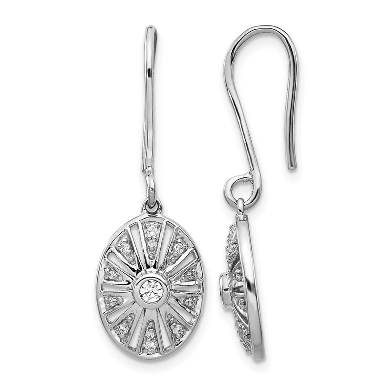 14k White Gold Real Diamond Vintage Earrings