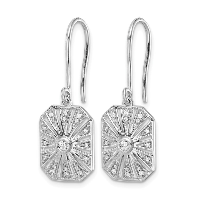 14k White Gold Real Diamond Vintage Earrings