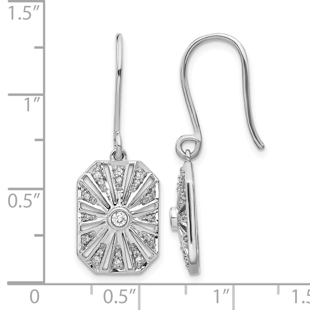 14k White Gold Real Diamond Vintage Earrings
