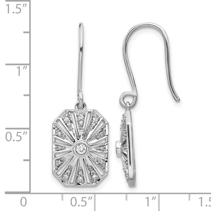 14k White Gold Real Diamond Vintage Earrings