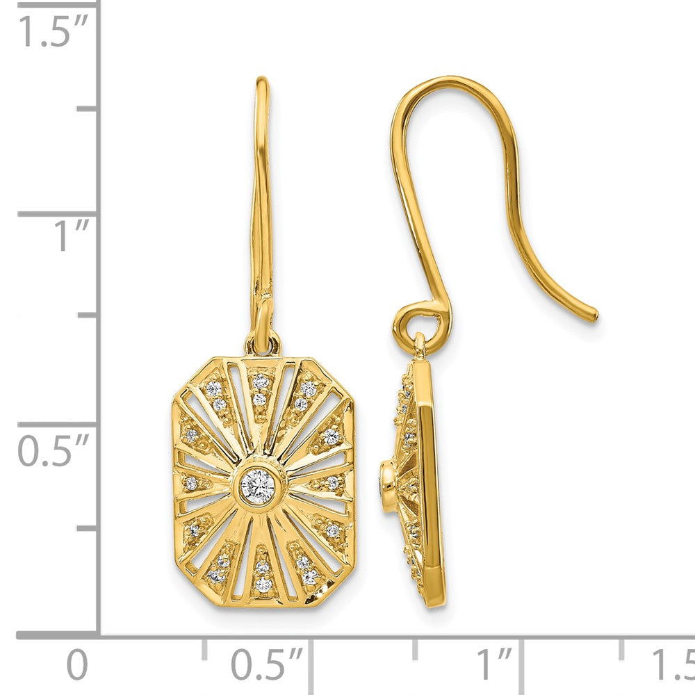 14k Yellow Gold Real Diamond Vintage Earrings