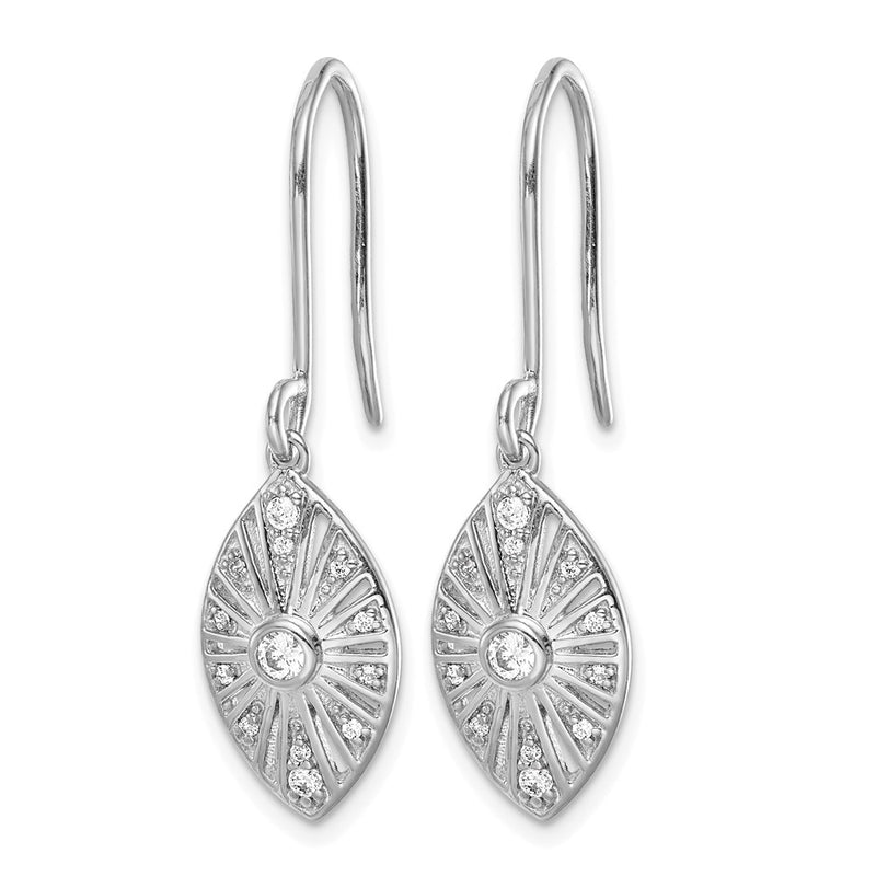 14k White Gold Real Diamond Vintage Leverback Earrings