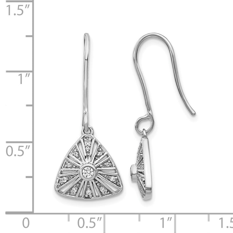 14k White Gold Real Diamond Vintage Leverback Earrings