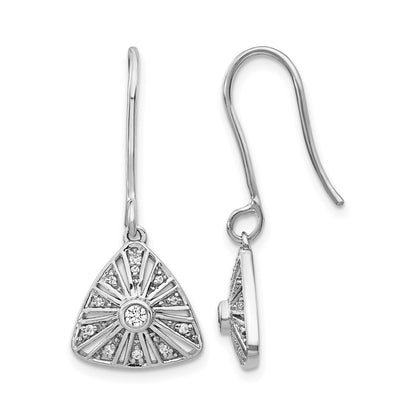 14k White Gold Real Diamond Vintage Leverback Earrings